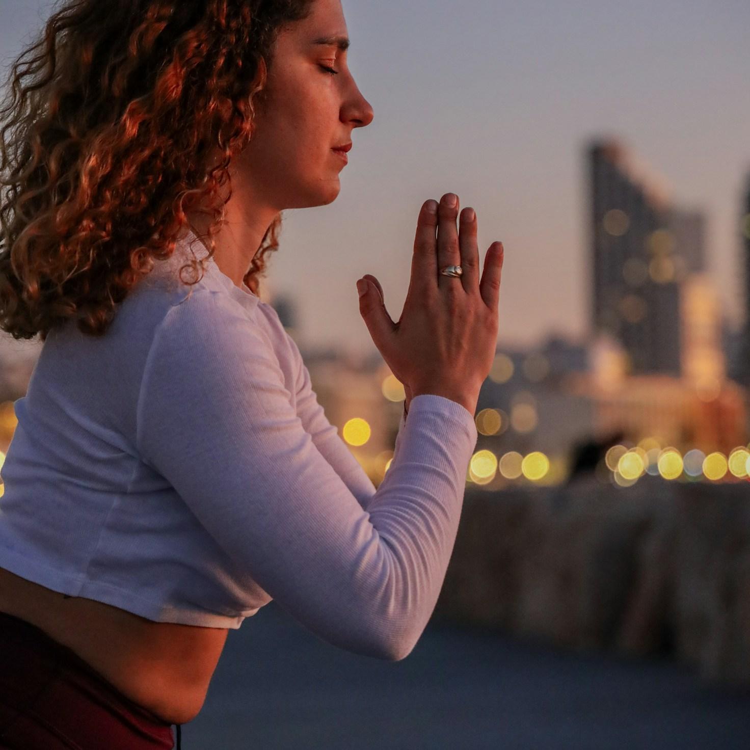 Meditation practice space with cushions arranged in circle